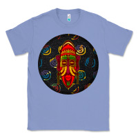 Colony Blue african masks round earrings 2 Classic Tee - BundleAndBundleShop
