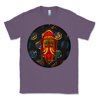 Lavender african masks round earrings 2 Classic Tee - BundleAndBundleShop