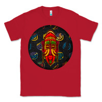 Red african masks round earrings 2 Classic Tee - BundleAndBundleShop
