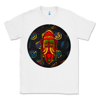 White african masks round earrings 2 Classic Tee - BundleAndBundleShop