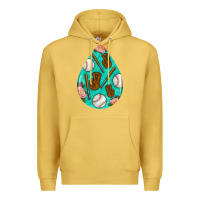Antique Gold baseball and western roses teardrop  5 Premium Hoodie - BundleAndBundleShop