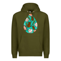 Army Green baseball and western roses teardrop  5 Premium Hoodie - BundleAndBundleShop