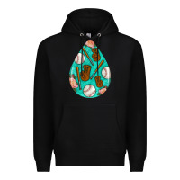 Black baseball and western roses teardrop  5 Premium Hoodie - BundleAndBundleShop