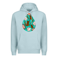 Blue Mist baseball and western roses teardrop  5 Premium Hoodie - BundleAndBundleShop