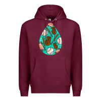 Burgundy baseball and western roses teardrop  5 Premium Hoodie - BundleAndBundleShop