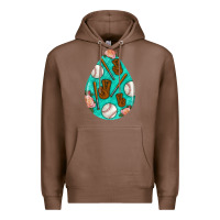 Chestnut baseball and western roses teardrop  5 Premium Hoodie - BundleAndBundleShop