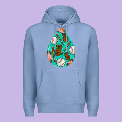 Baseball And Western Roses Teardrop  5 Premium Hoodie Designed By Bundleandbundleshop