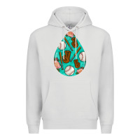 Dove Grey baseball and western roses teardrop  5 Premium Hoodie - BundleAndBundleShop