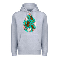 Heather Grey baseball and western roses teardrop  5 Premium Hoodie - BundleAndBundleShop