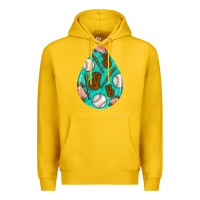 Lemon baseball and western roses teardrop  5 Premium Hoodie - BundleAndBundleShop