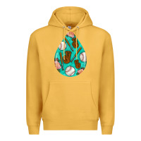 Mustard baseball and western roses teardrop  5 Premium Hoodie - BundleAndBundleShop