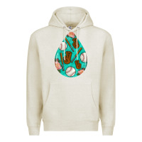 Oatmeal Heather baseball and western roses teardrop  5 Premium Hoodie - BundleAndBundleShop