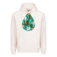 Pale Pink baseball and western roses teardrop  5 Premium Hoodie - BundleAndBundleShop