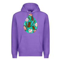 Purple baseball and western roses teardrop  5 Premium Hoodie - BundleAndBundleShop