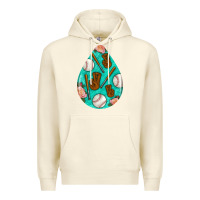 Sandshell baseball and western roses teardrop  5 Premium Hoodie - BundleAndBundleShop