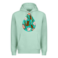 Seafoam baseball and western roses teardrop  5 Premium Hoodie - BundleAndBundleShop