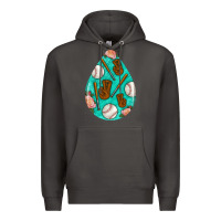 Smoke baseball and western roses teardrop  5 Premium Hoodie - BundleAndBundleShop