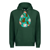 Sports Green baseball and western roses teardrop  5 Premium Hoodie - BundleAndBundleShop