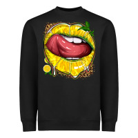 Black lemon lips with leopard Heavyweight Sweatshirt - texasbilliewilder