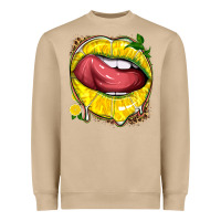 Lemon Lips With Leopard Heavyweight Sweatshirt | Teevron