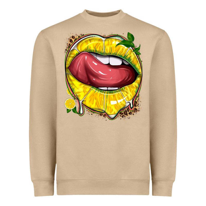 Lemon Lips With Leopard Heavyweight Sweatshirt by texasbilliewilder | Teevron