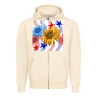 Sandshell patriotic sunflowers Zipper Hoodie - BundleAndBundleShop