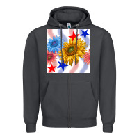 Smoke patriotic sunflowers Zipper Hoodie - BundleAndBundleShop