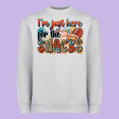I'm Just Here For The Snacks American Football Heavyweight Sweatshirt Designed By Zillion Design Studio