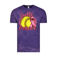 Cloud Purple Tackle Cancer Softball Vintage Tee - texasbilliewilder