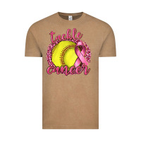 Vintage Coffee Tackle Cancer Softball Vintage Tee - texasbilliewilder