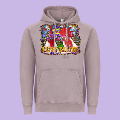 Vintage Hoodie happy easter roosters