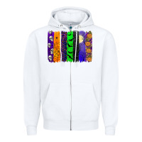 White halloween brush stroke Zipper Hoodie - JahusDesignShop