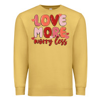 Antique Gold love more worry less Premium Sweatshirt - MaliasSmallBusiness
