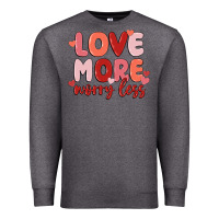 Charcoal Heather love more worry less Premium Sweatshirt - MaliasSmallBusiness