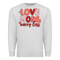 Dove Grey love more worry less Premium Sweatshirt - MaliasSmallBusiness