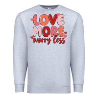 Heather Grey love more worry less Premium Sweatshirt - MaliasSmallBusiness