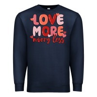 Navy love more worry less Premium Sweatshirt - MaliasSmallBusiness