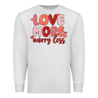 Oatmeal Heather love more worry less Premium Sweatshirt - MaliasSmallBusiness