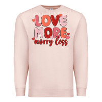 Pale Pink love more worry less Premium Sweatshirt - MaliasSmallBusiness