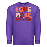 Purple love more worry less Premium Sweatshirt - MaliasSmallBusiness