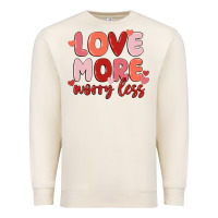 Sandshell love more worry less Premium Sweatshirt - MaliasSmallBusiness