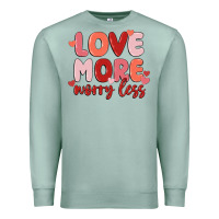 Seafoam love more worry less Premium Sweatshirt - MaliasSmallBusiness