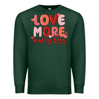 Sports Green love more worry less Premium Sweatshirt - MaliasSmallBusiness