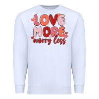 White love more worry less Premium Sweatshirt - MaliasSmallBusiness