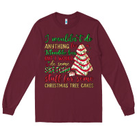 Burgundy sketchy stuff for some christmas tree cakes Long Sleeve Tee - JahusDesignShop