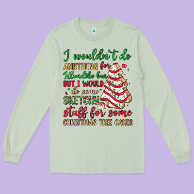 Sketchy Stuff For Some Christmas Tree Cakes Long Sleeve Tee Designed By Jahusdesignshop