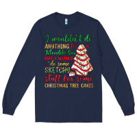 Navy sketchy stuff for some christmas tree cakes Long Sleeve Tee - JahusDesignShop