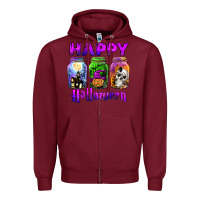 Burgundy happy halloween Zipper Hoodie - JahusDesignShop