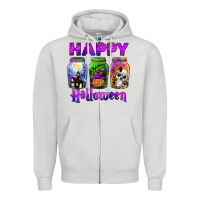 Dove Grey happy halloween Zipper Hoodie - JahusDesignShop