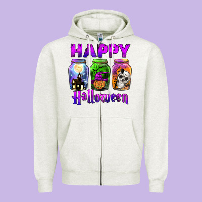 Happy Halloween Zipper Hoodie Designed By Jahusdesignshop